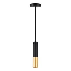 CWI Lighting Anem 1 Light Down Transitional Metal Mini Pendant in Black/Gold