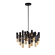 CWI Lighting Anem 19 Light Down Transitional Metal Chandelier in Black/Gold