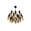 CWI Lighting Anem 19 Light Down Transitional Metal Chandelier in Black/Gold