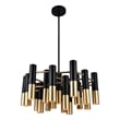 CWI Lighting Anem 19 Light Down Transitional Metal Chandelier in Black/Gold