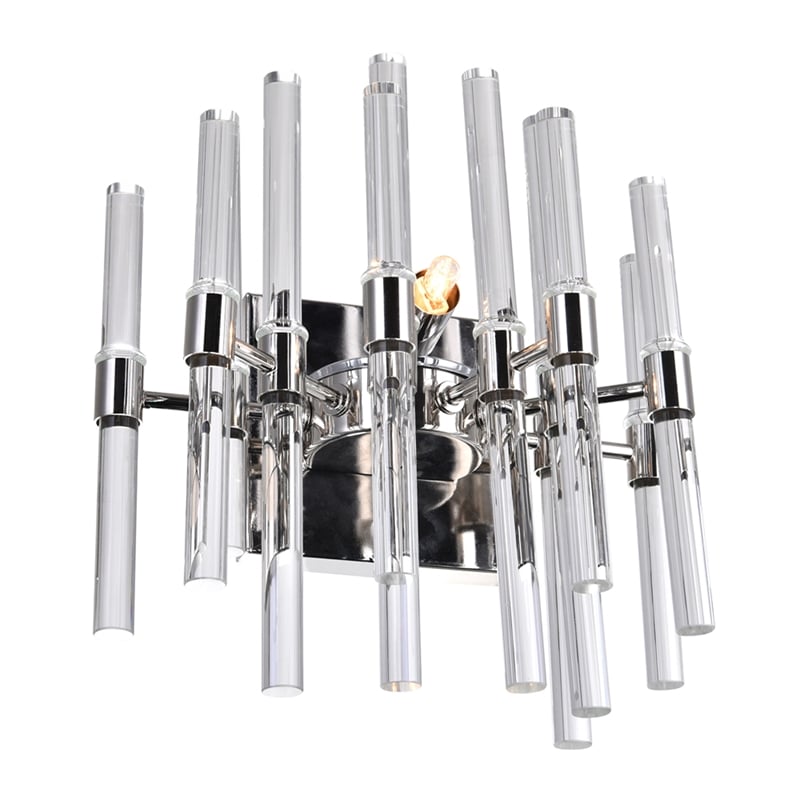 cwi lighting miroir 2 light transitional metal wall light in polished nickel