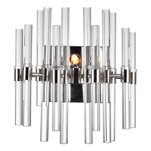 cwi lighting miroir 2 light transitional metal wall light in polished nickel