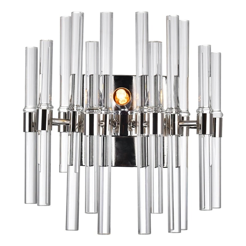 CWI Lighting Miroir 2 Light Transitional Metal Wall Light in Polished Nickel