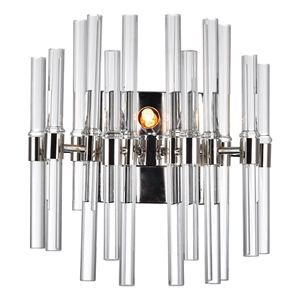 cwi lighting miroir 2 light transitional metal wall light in polished nickel