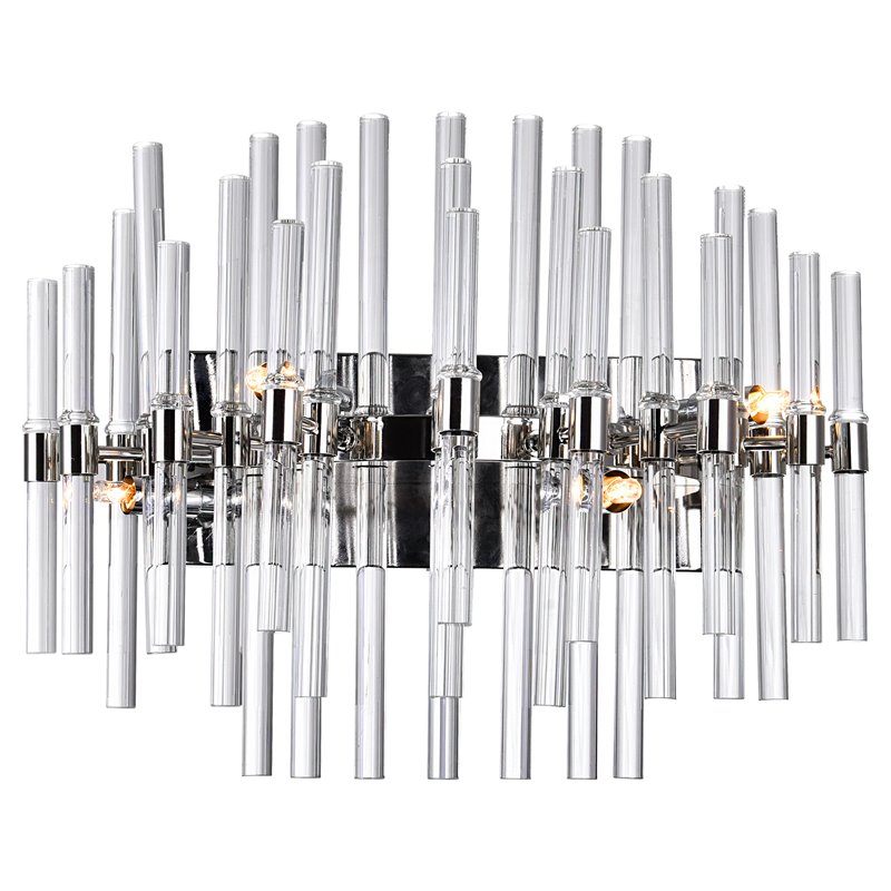 CWI Lighting Miroir 4 Light Transitional Metal Vanity Light in Polished Nickel