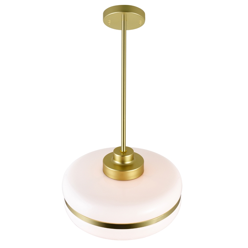 CWI Lighting Elementary 1 Light Down Contemporary Metal Pendant in Gold