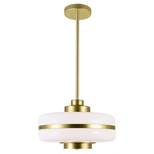 CWI Lighting Elementary 1 Light Down Contemporary Metal Pendant in Gold