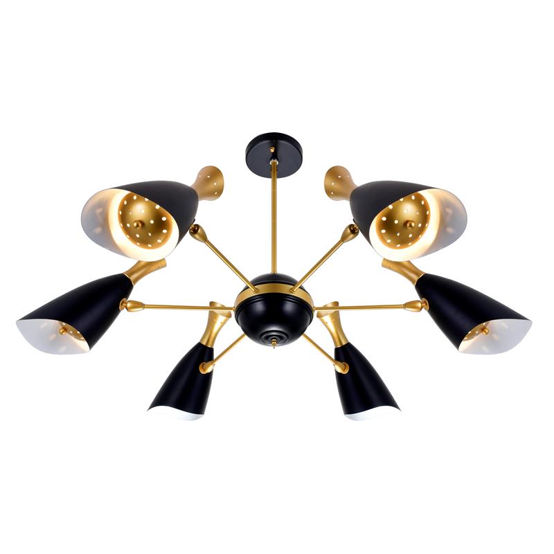 CWI Lighting Rolin 12 Light Down Transitional Metal Chandelier in Black/Gold