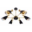 CWI Lighting Rolin 12 Light Down Transitional Metal Chandelier in Black/Gold