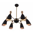 CWI Lighting Rolin 12 Light Down Transitional Metal Chandelier in Black/Gold