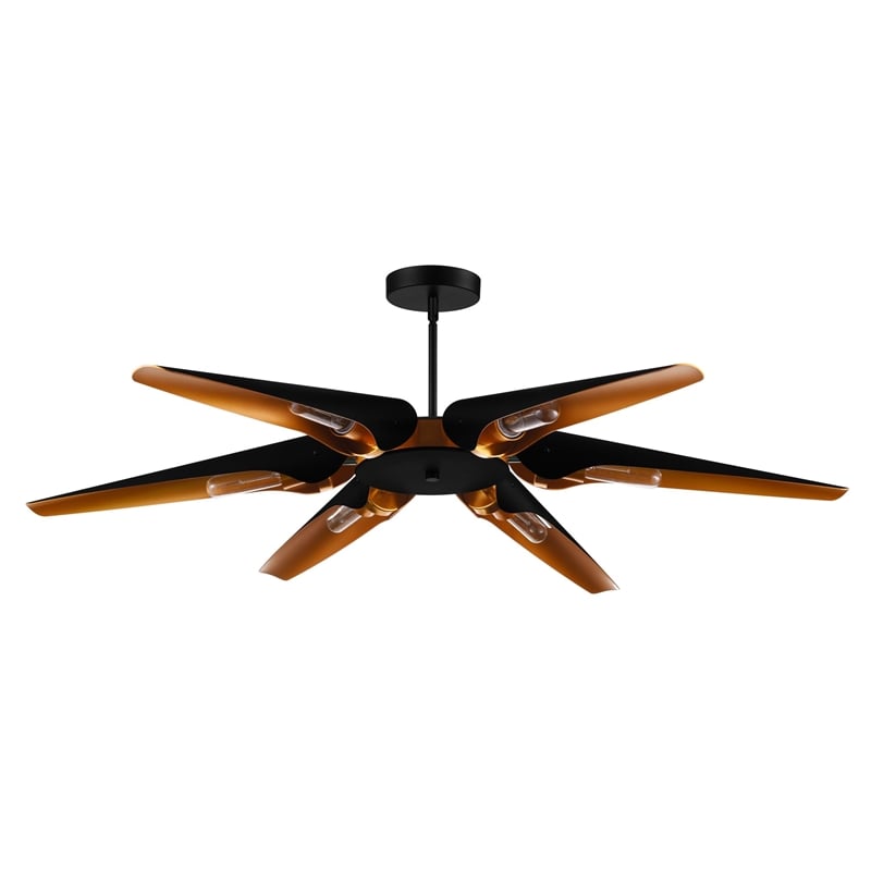 CWI Lighting Amar 6 Light Transitional Metal Chandelier in Matte Black