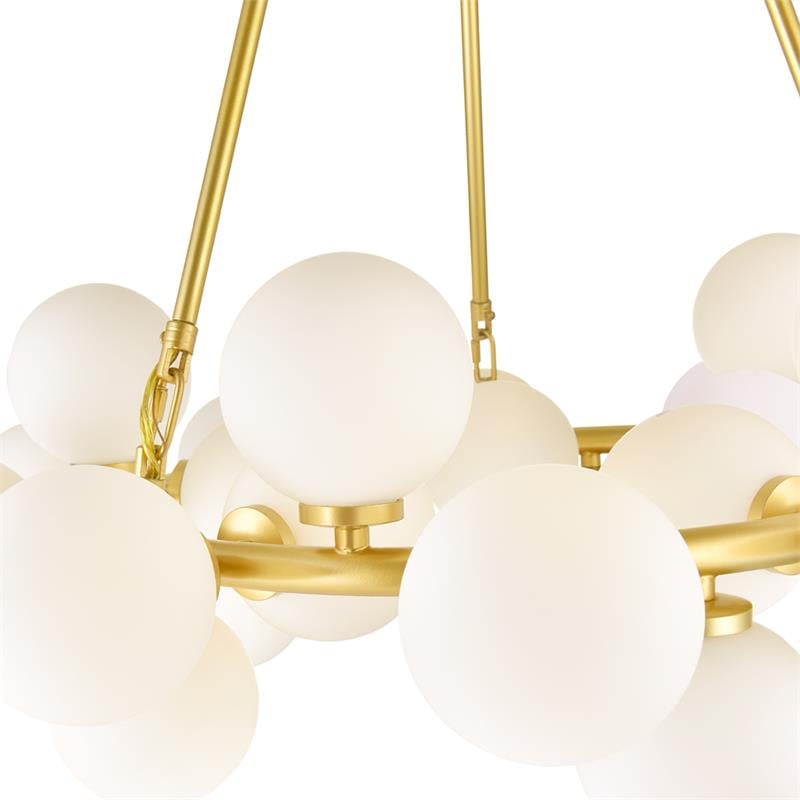 CWI Lighting Arya 25 Light Contemporary Metal Chandelier in Satin Gold