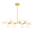 CWI Lighting Arya 16 Light Contemporary Metal Chandelier in Satin Gold
