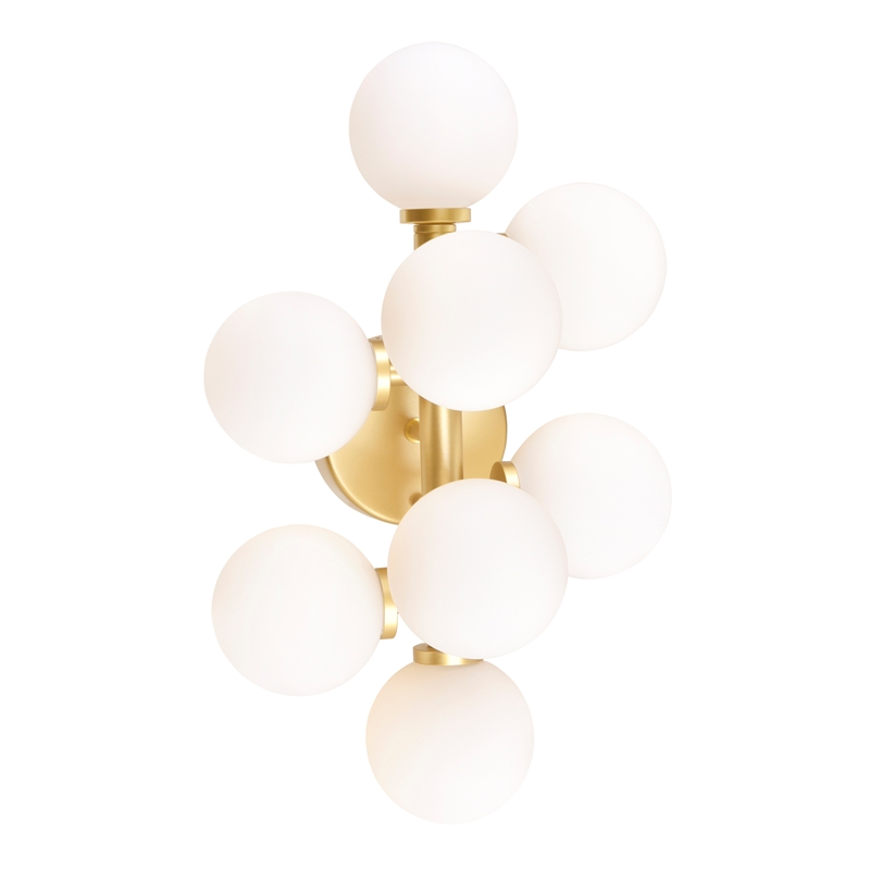 CWI Lighting Arya 8 Light Contemporary Metal Wall Sconce in Satin Gold
