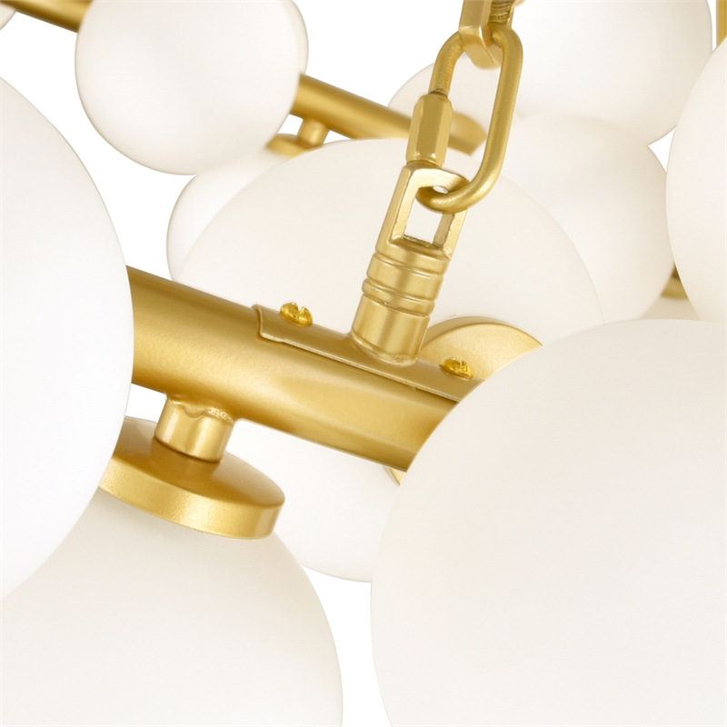 CWI Lighting Arya 45 Light Contemporary Metal Chandelier in Satin Gold