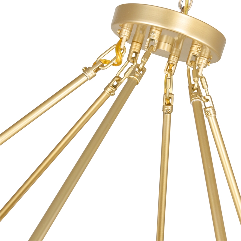 CWI Lighting Arya 45 Light Contemporary Metal Chandelier in Satin Gold