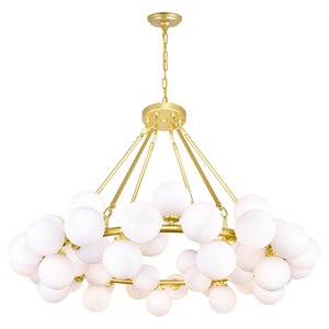 CWI Lighting Arya 45 Light Contemporary Metal Chandelier in Satin Gold