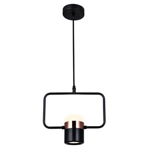 CWI Lighting Moxie Contemporary Metal LED Down Mini Pendant in Black