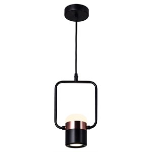 CWI Lighting Moxie Contemporary Metal LED Down Mini Pendant in Black