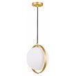 CWI Lighting Da Vinci 1 Light Contemporary Metal Mini Pendant in Brass