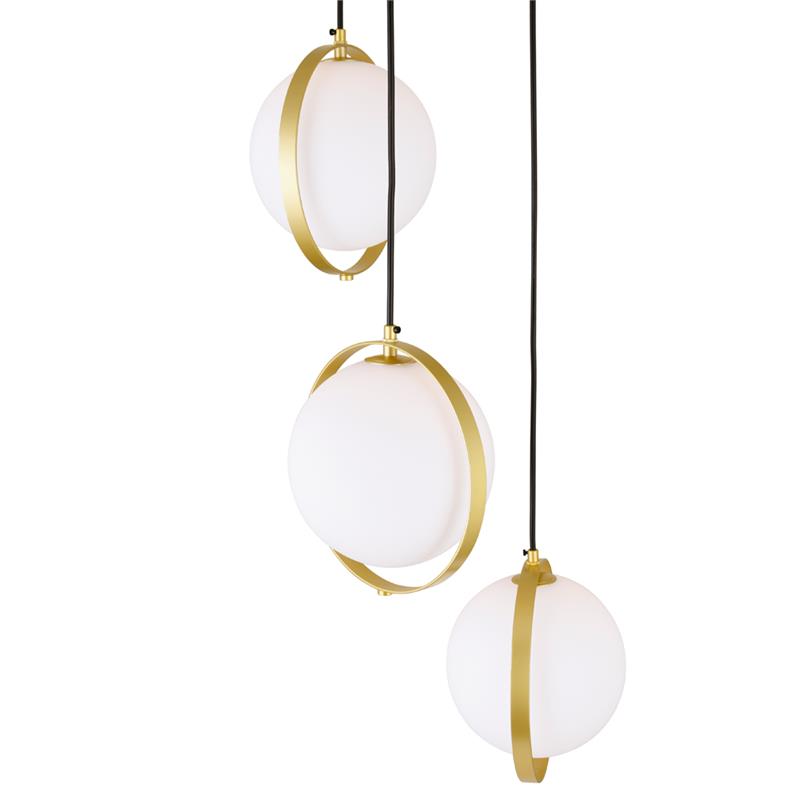 CWI Lighting Da Vinci 3 Light Contemporary Metal Pendant in Brass