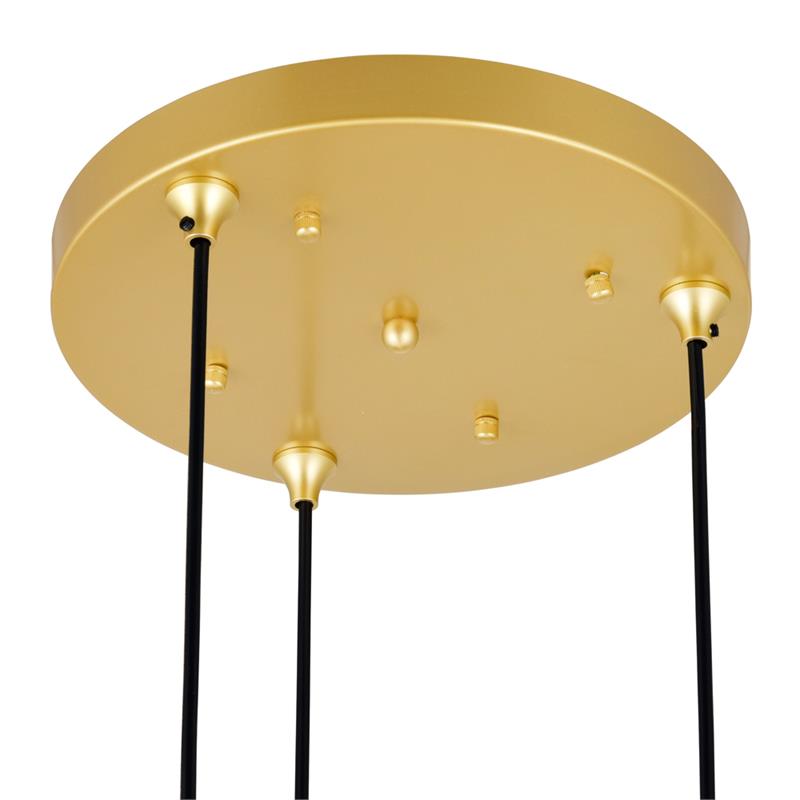 CWI Lighting Da Vinci 3 Light Contemporary Metal Pendant in Brass