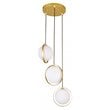 CWI Lighting Da Vinci 3 Light Contemporary Metal Pendant in Brass