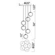 CWI Lighting Da Vinci 6 Light Contemporary Metal Pendant in Brass