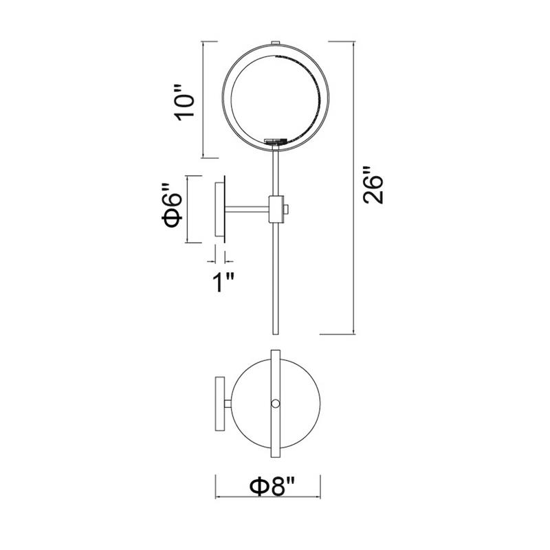 CWI Lighting Da Vinci 1 Light Metal Wall Light in Medallion Gold