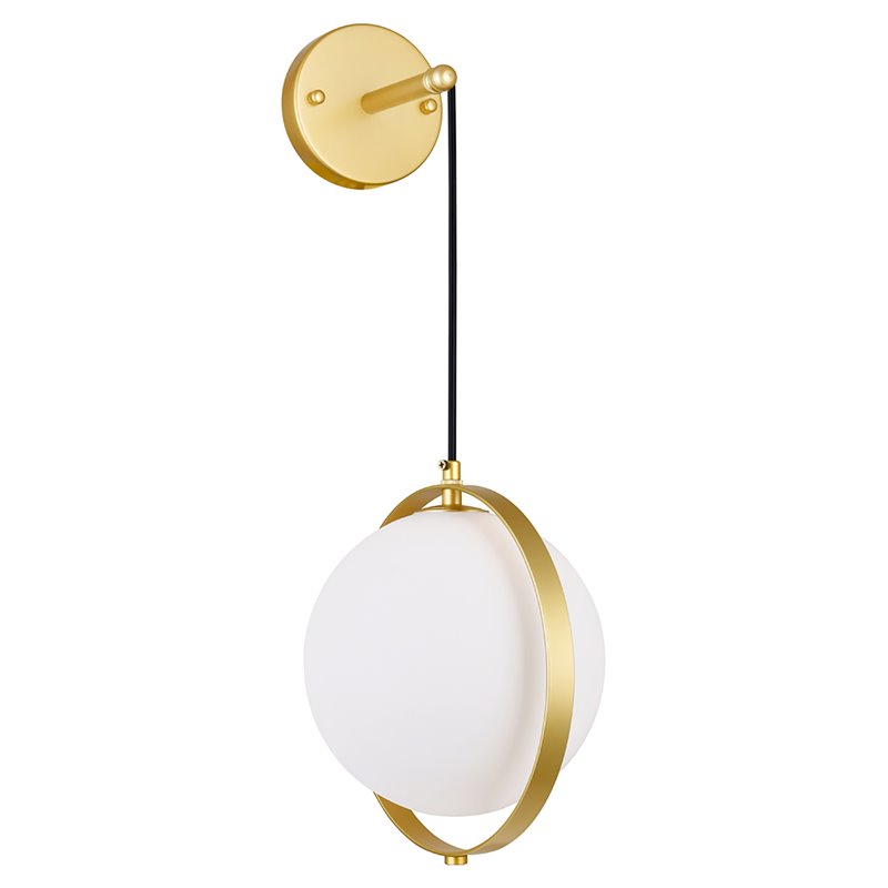 CWI Lighting Da Vinci 1 Light Contemporary Metal Wall Light in Brass