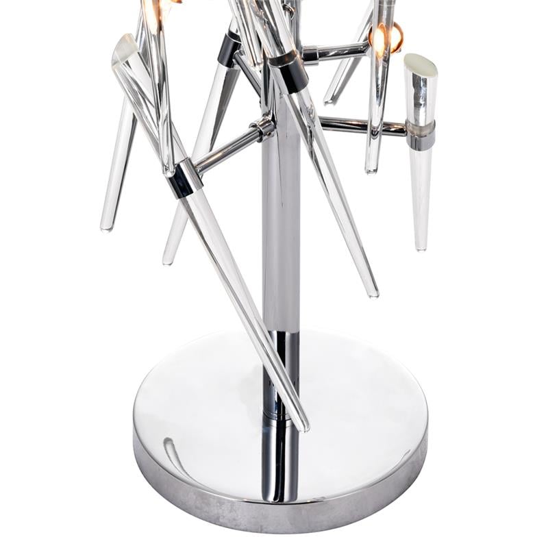 CWI Lighting Icicle 3 Light Contemporary Metal Table Lamp in Chrome