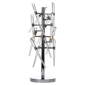 cwi lighting icicle 3 light contemporary metal table lamp in chrome