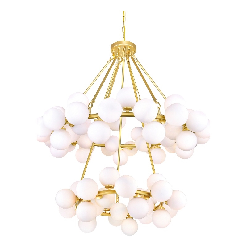 CWI Lighting Arya 70 Light Contemporary Metal Chandelier in Satin Gold