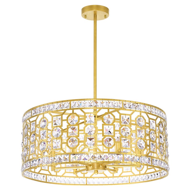 CWI Lighting Belinda 6 Light Transitional Metal Chandelier in Champagne Gold