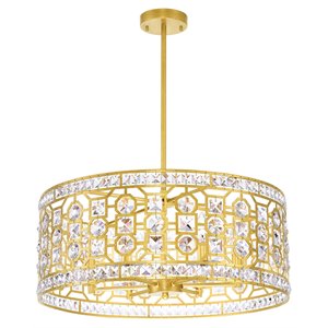 CWI Lighting Belinda 6 Light Transitional Metal Chandelier in Champagne Gold