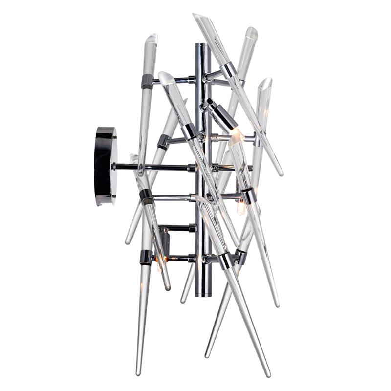 CWI Lighting Icicle 3 Light Contemporary Metal Wall Light in Chrome