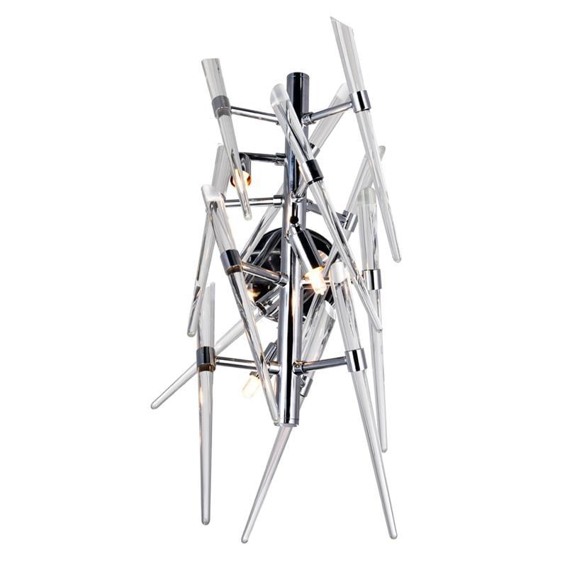 CWI Lighting Icicle 3 Light Contemporary Metal Wall Light in Chrome