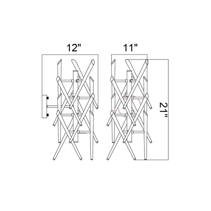 CWI Lighting Icicle 3 Light Contemporary Metal Wall Light in Chrome