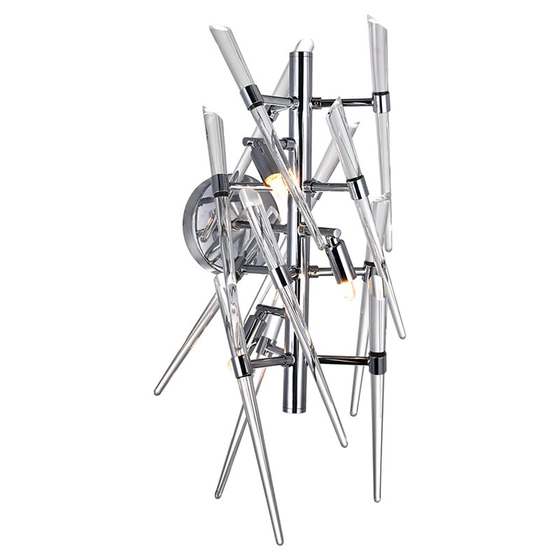 CWI Lighting Icicle 3 Light Contemporary Metal Wall Light in Chrome