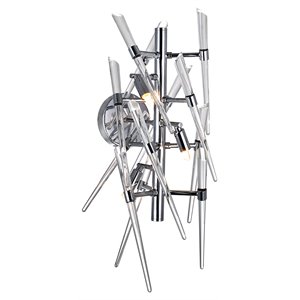 cwi lighting icicle 3 light contemporary metal wall light in chrome