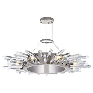 cwi lighting thorns 8-light contemporary metal chandelier in polished nickel