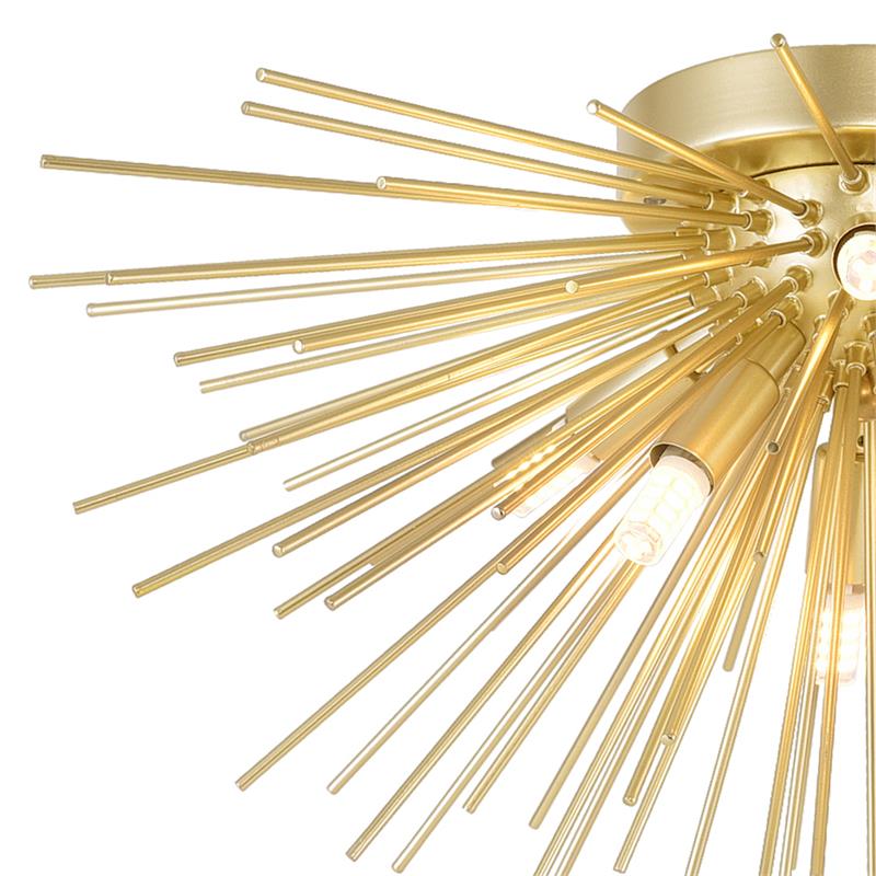 CWI Lighting Savannah 6 Light Contemporary Metal Flush Mount in Gold Leaf