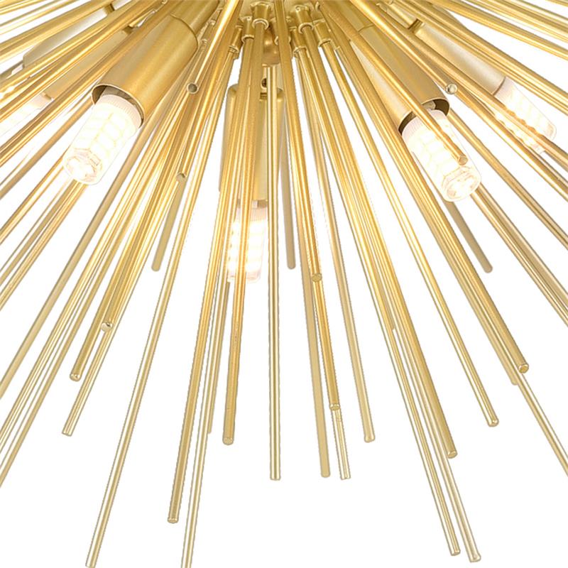 CWI Lighting Savannah 6 Light Contemporary Metal Flush Mount in Gold Leaf