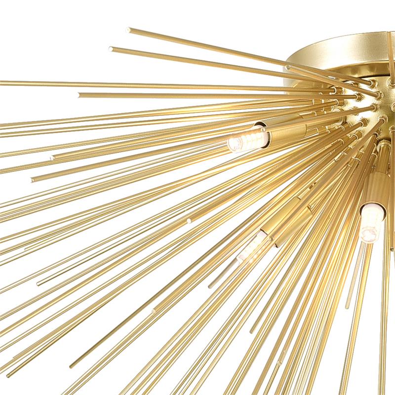 CWI Lighting Savannah 8 Light Contemporary Metal Flush Mount in Gold Leaf