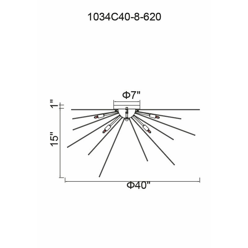 CWI Lighting Savannah 8 Light Contemporary Metal Flush Mount in Gold Leaf