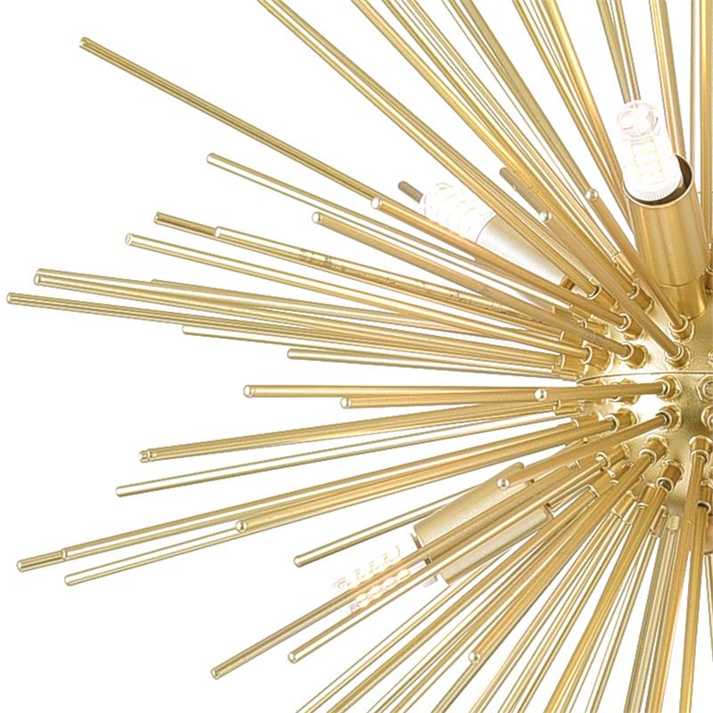 CWI Lighting Savannah 6 Light Contemporary Metal Chandelier in Gold Leaf