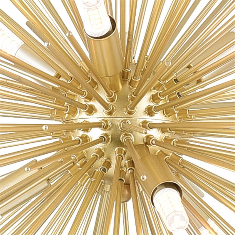 CWI Lighting Savannah 6 Light Contemporary Metal Chandelier in Gold Leaf