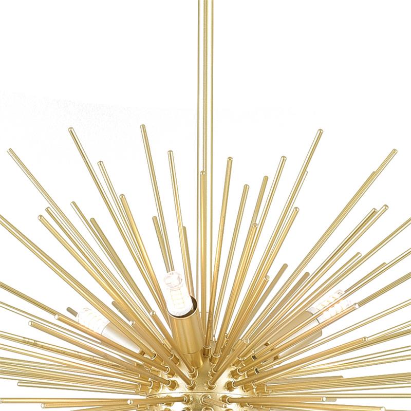 CWI Lighting Savannah 6 Light Contemporary Metal Chandelier in Gold Leaf
