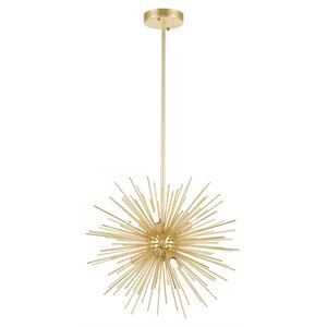 CWI Lighting Savannah 6 Light Contemporary Metal Chandelier in Gold Leaf