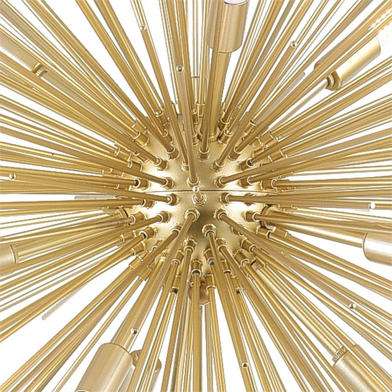 CWI Lighting Savannah 9 Light Contemporary Metal Chandelier in Gold Leaf